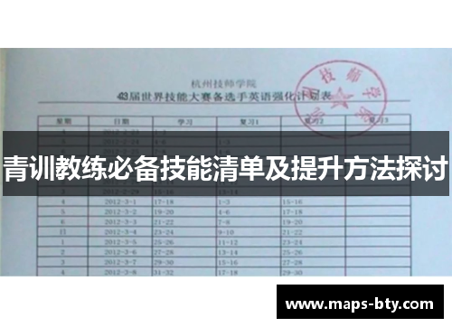 青训教练必备技能清单及提升方法探讨 青训教练必备技能清单及提升方法探讨